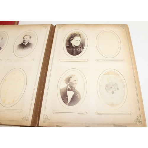 590 - 4 antique photo albums/scrapbooks, to incl a Victorian photo album with contents - mostly portraits,... 