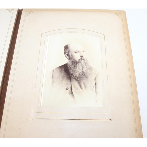 590 - 4 antique photo albums/scrapbooks, to incl a Victorian photo album with contents - mostly portraits,... 