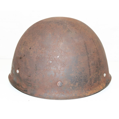 1429 - A vintage military helmet with liner, marked 69M or W69, possibly Swedish