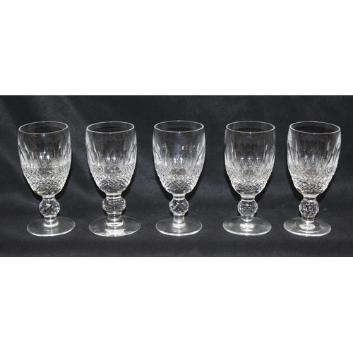 1502 - Waterford Crystal - a set of 5 Irish crystal smaller wine or port glasses in the Colleen pattern, ea... 