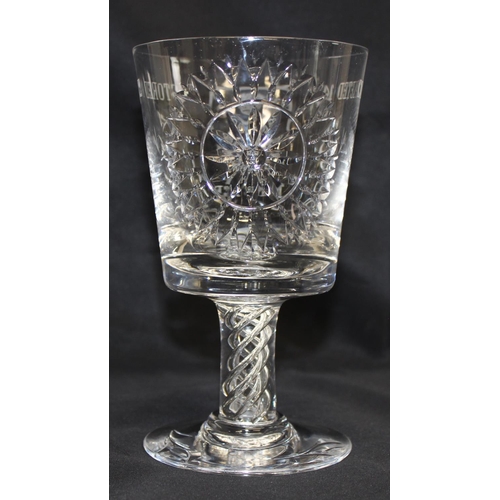 1504 - The York Minster Goblet by Stuart Crystal, limited edition 191 of 500, boxed with papers, a large gl... 