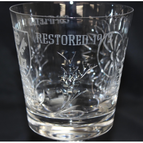 1504 - The York Minster Goblet by Stuart Crystal, limited edition 191 of 500, boxed with papers, a large gl... 