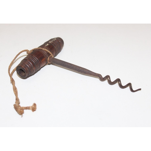 1535A - 3 assorted antique and vintage corkscrews to inc a pair of champagne snippers combination corkscrew