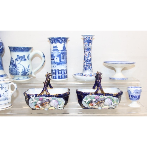 1691 - A large qty of assorted antique and later blue and white ceramics, a mixture of Chinese and English ... 