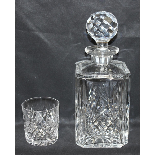 1701 - Of Rolls Royce interest, a set of 4 crystal whisky tumblers and a Scotch decanter, all etched with t... 