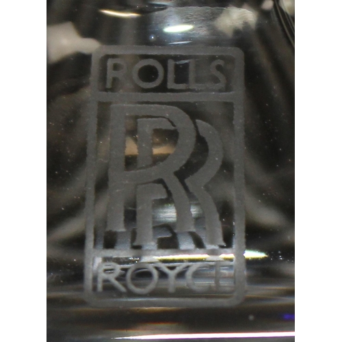 1701 - Of Rolls Royce interest, a set of 4 crystal whisky tumblers and a Scotch decanter, all etched with t... 