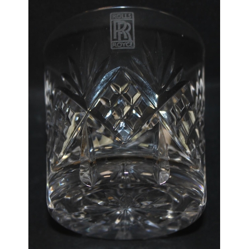 1701 - Of Rolls Royce interest, a set of 4 crystal whisky tumblers and a Scotch decanter, all etched with t... 