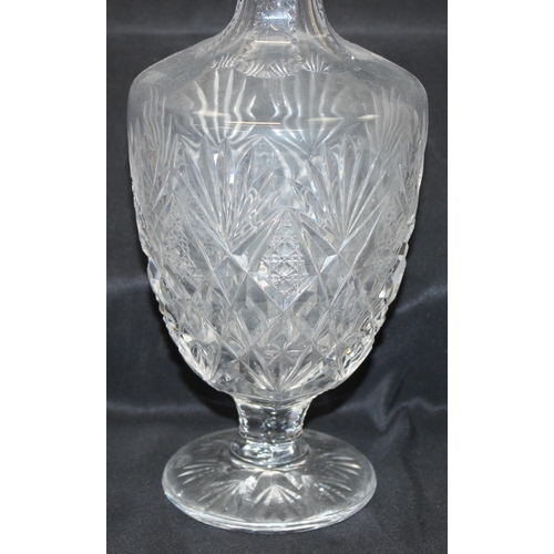 1702 - A large antique style cut glass decanter by St Louis of France, approx 41cm tall and 2 vintage Scotc... 