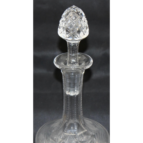 1702 - A large antique style cut glass decanter by St Louis of France, approx 41cm tall and 2 vintage Scotc... 