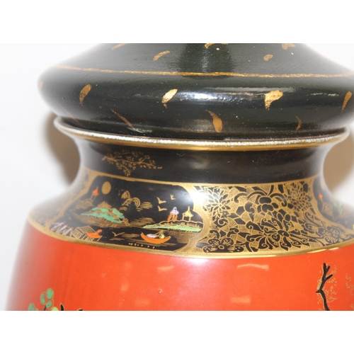 257 - A vintage Chinoiserie designed Carltonware vase formed into a lamp, approx 46cm tall