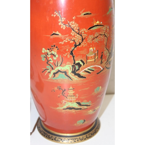 257 - A vintage Chinoiserie designed Carltonware vase formed into a lamp, approx 46cm tall