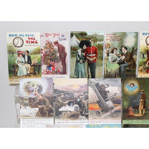 601 - A large qty of assorted antique postcards, mainly WWI period sentimental ones