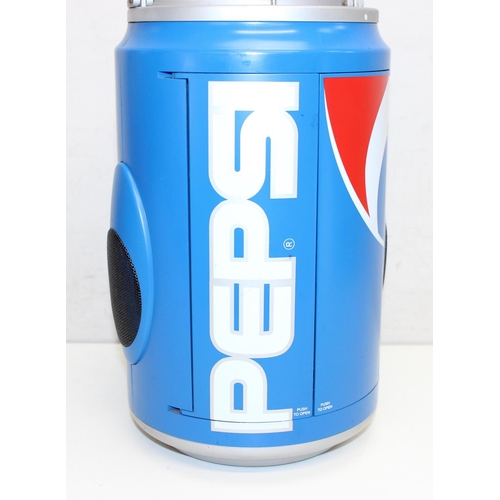 697 - 2 novelty radios, one formed as a Pepsi can, the other a vintage fuel pump, the largest approx 58cm ... 