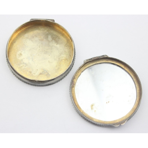 1016 - A vintage silver and yellow guilloche enamel pill box, the interior lined with gilt, marked 0.935 an... 