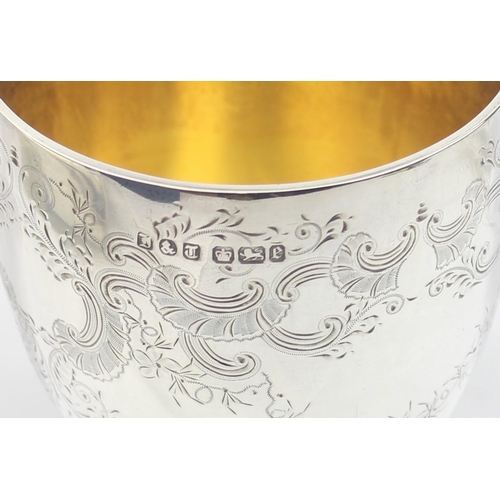 1048 - A large silver goblet or chalice with gilt interior, marked for Sheffield 1897 by Jenkins & Timm, ap... 