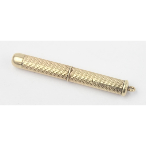 1121 - Asprey & Co, a vintage 9ct gold cigar piercer, marked for Birmingham 1967 by Asprey, approx 75mm whe... 