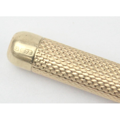 1121 - Asprey & Co, a vintage 9ct gold cigar piercer, marked for Birmingham 1967 by Asprey, approx 75mm whe... 