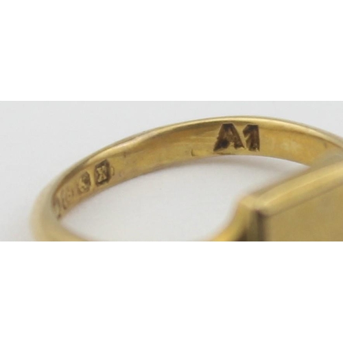 1150 - A miniature 18ct gold signet ring, marked for Birmingham 1922, approx size A, approx 1.93g gross