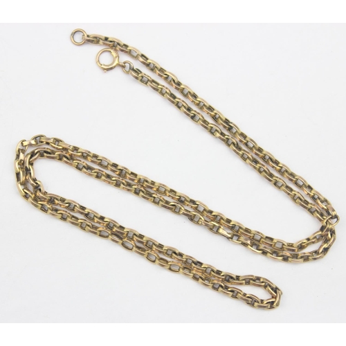 1156 - A vintage 9ct gold marine link chain, marked 9c and XRF confirmed, approx 46cm long, approx 5.74g gr... 