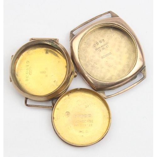 1161 - Qty of assorted 9ct gold items to inc watch cases etc, all marked or XRF confirmed, approx 16.37g gr... 