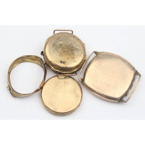 1161 - Qty of assorted 9ct gold items to inc watch cases etc, all marked or XRF confirmed, approx 16.37g gr... 