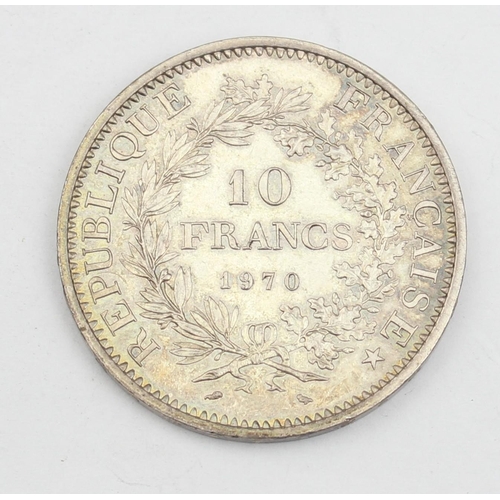 1209 - A French 1970 silver 10 Franc coin, high grade, almost prooflike finish, approx 25.01g gross