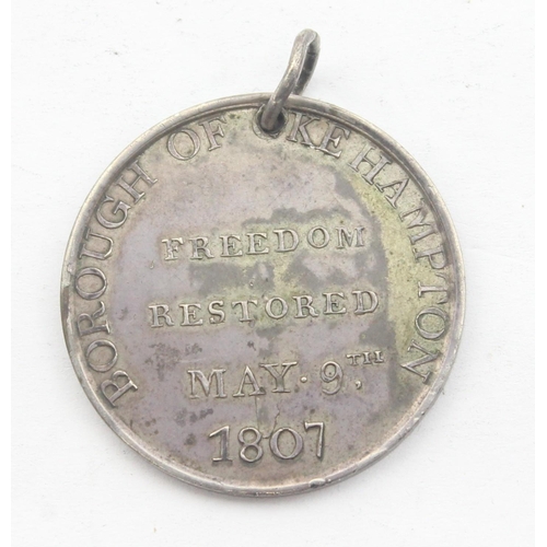 1230 - A rare early 19th century silver election token or ticket, XRF confirmed as approx 91% silver, 