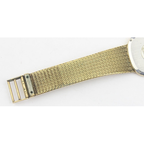 1303 - A vintage Omega De Ville gents wristwatch with gold plated vase and mesh strap, with quartz movement... 