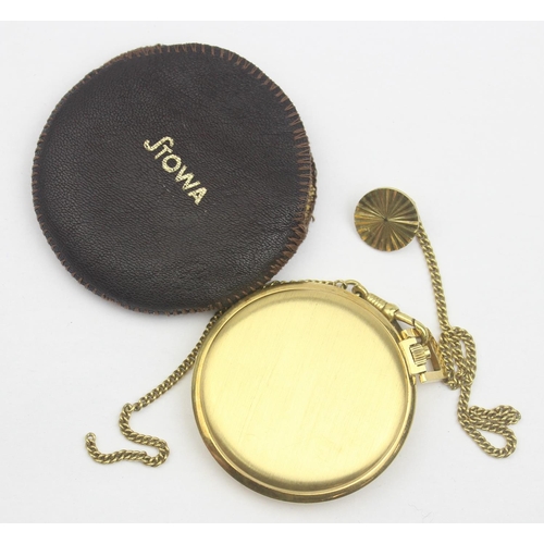 1314 - A vintage gold plated Stowa pocket watch of slim form in earlier box and a ladies Orient Watch with ... 