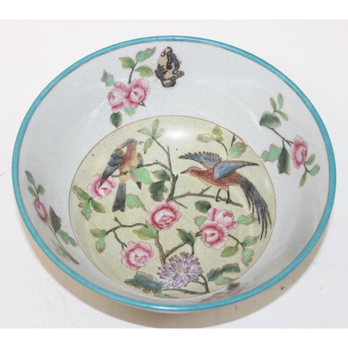 1707 - Qty of assorted antique and later ceramics to inc a large meat plate, a modern Chinese crackle glaze... 