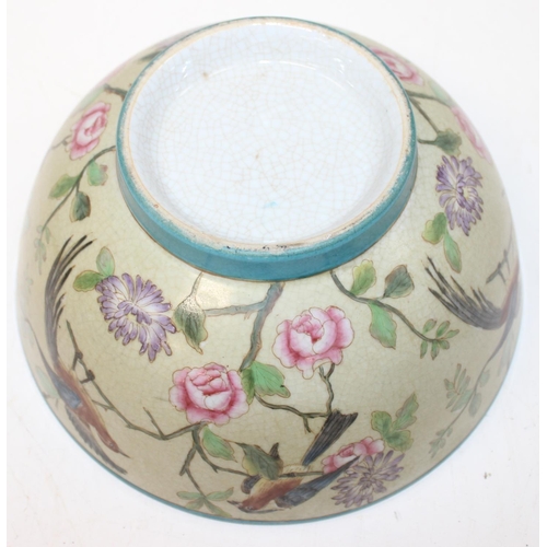 1707 - Qty of assorted antique and later ceramics to inc a large meat plate, a modern Chinese crackle glaze... 