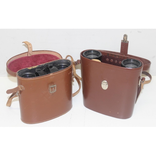 789 - A pair of Carl Zeiss Jena Jenoptem 10x50w binoculars in case, and a pair of Tasco binoculars (2)