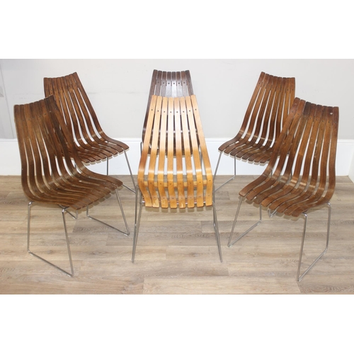 16A - Hans Brattrud for Hove Mobler - a set of six 1960’s Norwegian rosewood ‘Scandia’ chairs, by Hans Bra... 