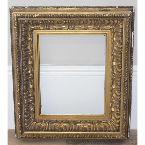 440 - 3 antique picture frames to inc one with highly decorative gilt gesso design, this one approx 65cm x... 