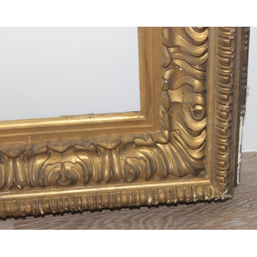 440 - 3 antique picture frames to inc one with highly decorative gilt gesso design, this one approx 65cm x... 