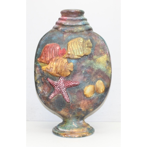 1475 - An extremely sizable, colourful and impressive mid-century art pottery vase decorated with tropical ... 