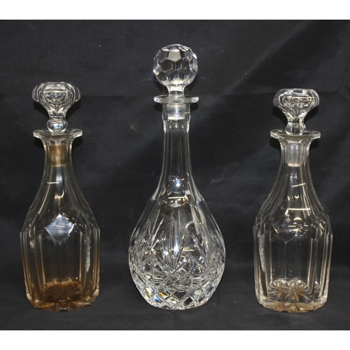 1710 - 6 assorted antique and later cut glass decanters, the largest approx 33cm tall and an Edinburgh Crys... 