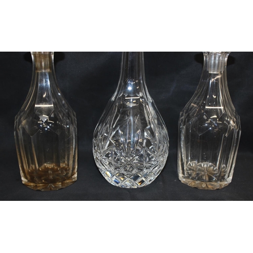 1710 - 6 assorted antique and later cut glass decanters, the largest approx 33cm tall and an Edinburgh Crys... 