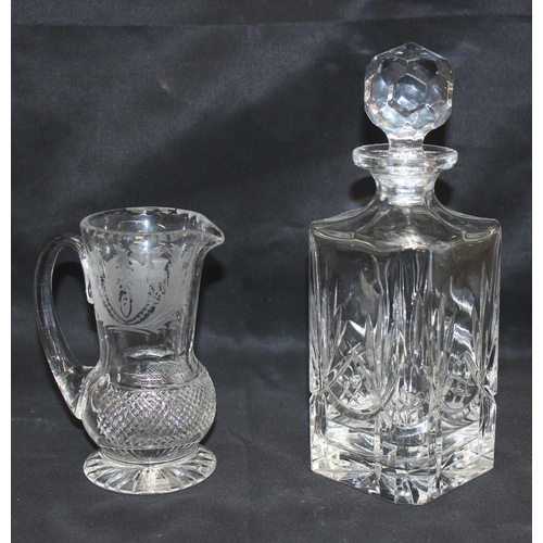 1710 - 6 assorted antique and later cut glass decanters, the largest approx 33cm tall and an Edinburgh Crys... 