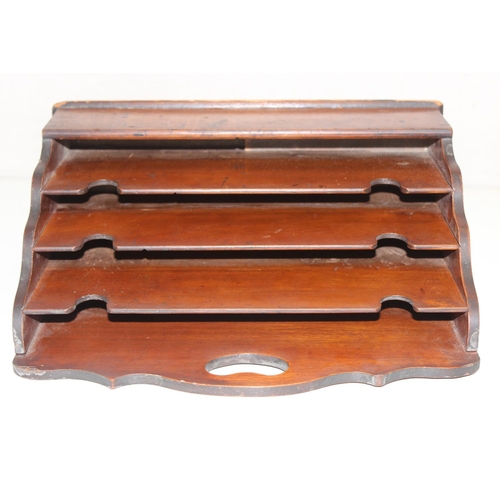 324 - An antique mahogany desktop stationary rack, approx 31cm wide