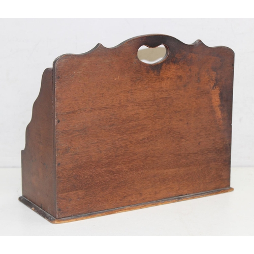 324 - An antique mahogany desktop stationary rack, approx 31cm wide