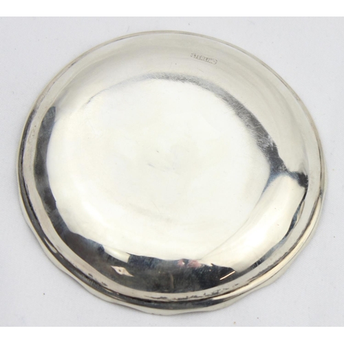 1080 - A vintage silver trinket dish with engraving, marked Sterling and XRF confirmed, likely made in Hong... 