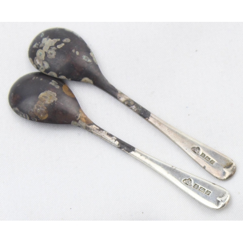 1082 - A pair of German early 19th century silver sugar tongs by Breyman with acorn terminals, a Georgian s... 