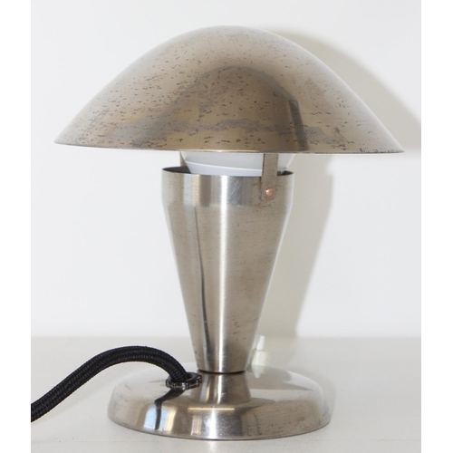 295C - Italian Lamps - 1930's Bauhaus mushroom lamp in brushed steel, Designed by Josef Hurka for Napako Ba... 