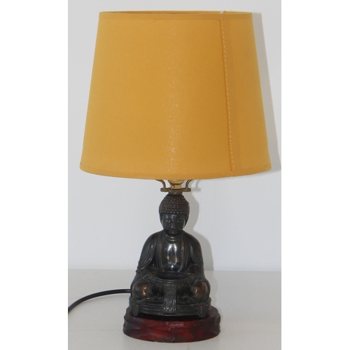 295H - Italian Lamps - (Not Italian) Interesting 1950's Budda lamp in cast metal and brass, approx 40cm tal... 