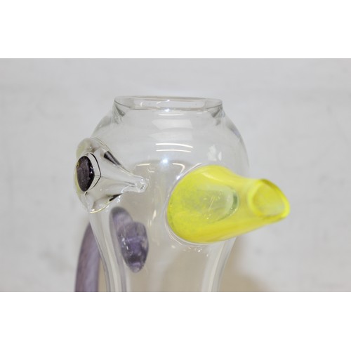 1506 - Kjell Engman for Kosta Boda, A large glass duck pitcher, number 89200 signed to base, approx 32cm ta... 