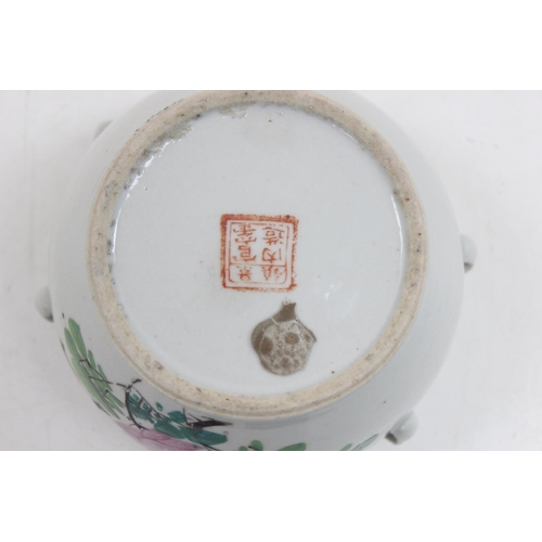 1480 - 2 pieces of hand painted Chinese ceramics, one a dish decorated with horses and the other a lidded p... 