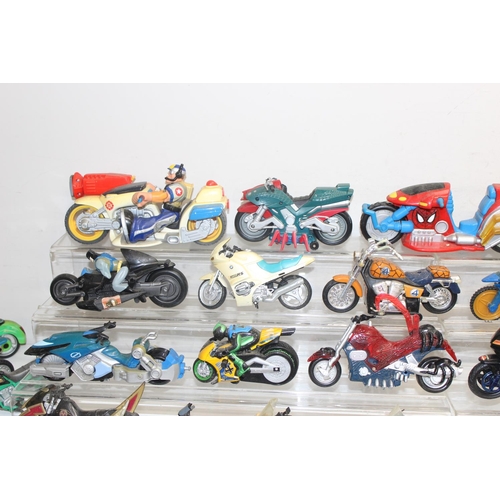 705 - Large qty of vintage toy motorbikes and vehicles to include Batman and Power Rangers