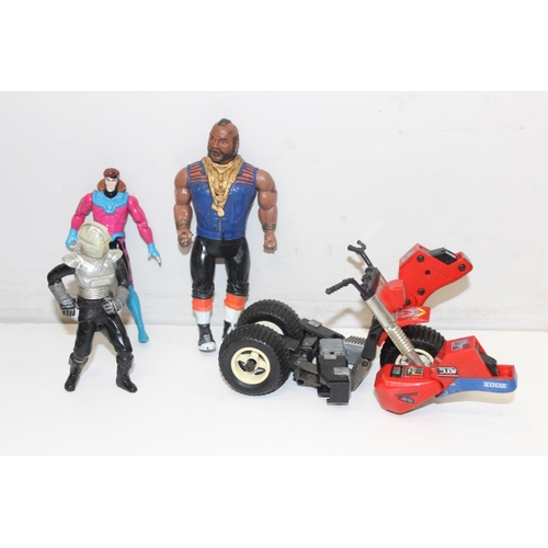 707 - A qty of assorted vintage toy figures to inc Mr T, Hulk, Star Wars etc