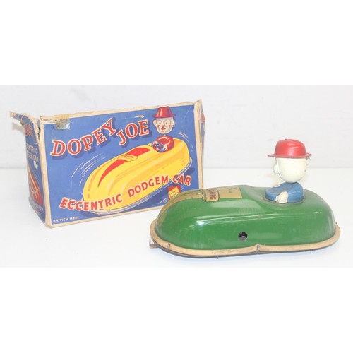 696 - Vintage Mettype Junior Toy typewriter in original box, Vintage Dopey Joe Eccentric Dodgem Car mechan... 